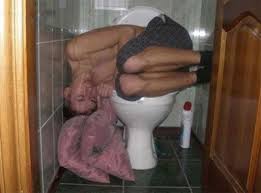 Drunk on toilet